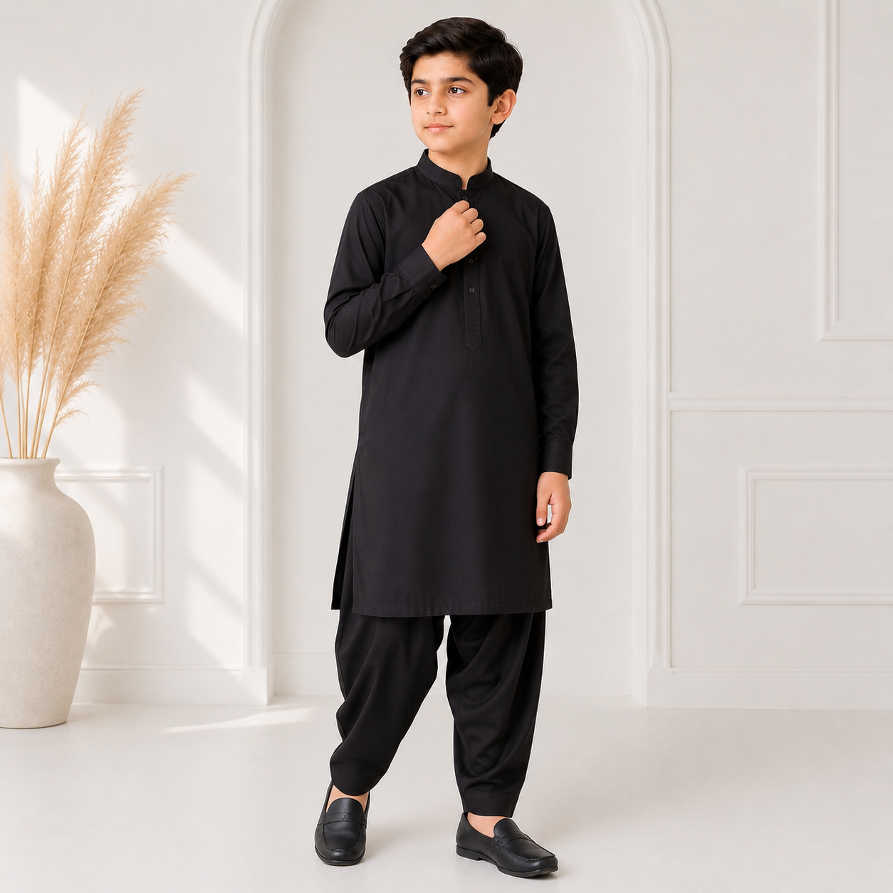 Boys Black Kameez Shalwar